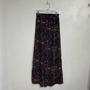 Forever 21 Navy Boho High Waist Wide Leg Pants Sz XS
